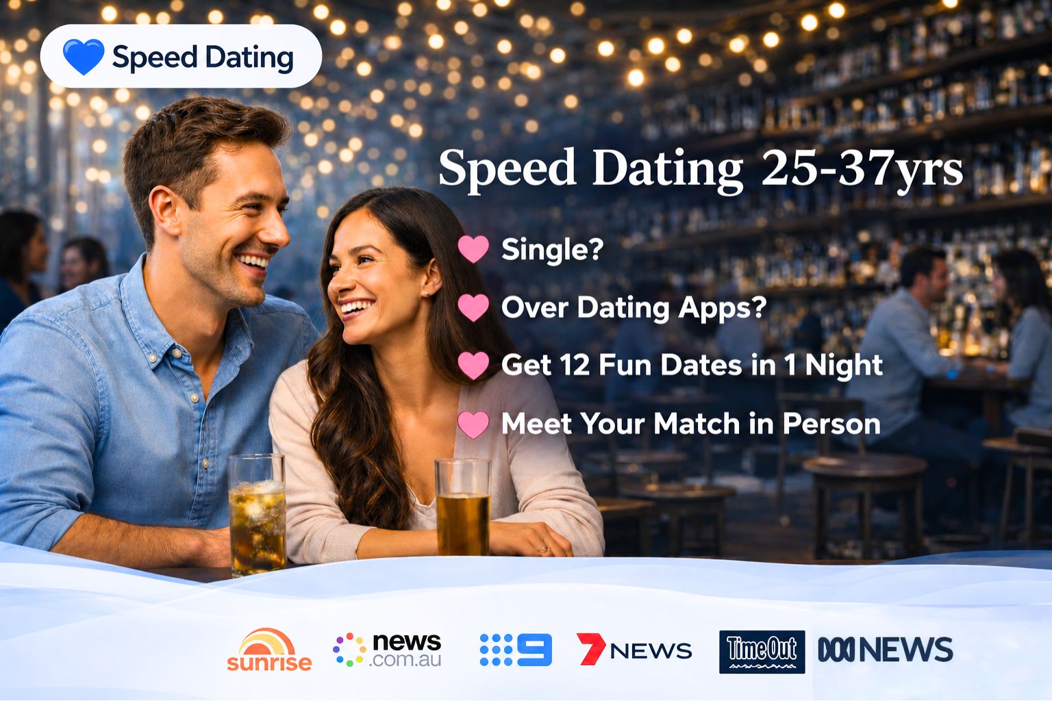 Speed Dating 25-37yrs event at Diesel Bar & Eatery in Melbourne
